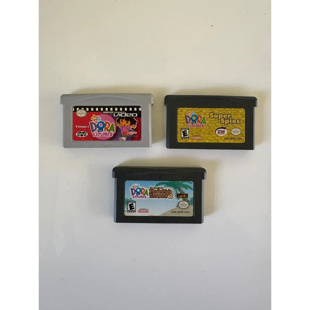 Dora The Explorer GBA Game Lot Super Spies Pirate Pigs Treasure Video Vol 1 AGB